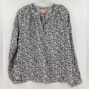 mauvette violetta printed split neck blouse new medium stitch fix